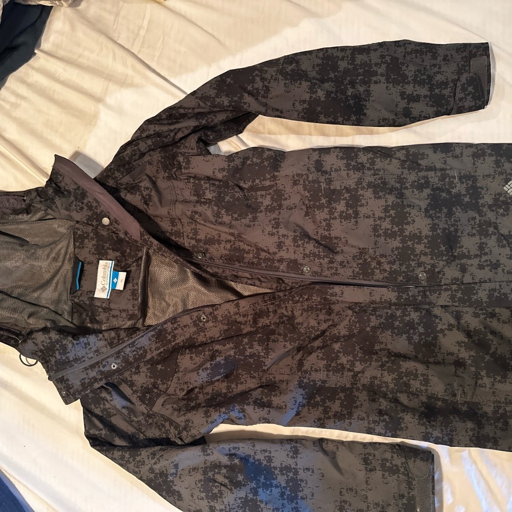 Columbia Rain Jacket Black and Gray